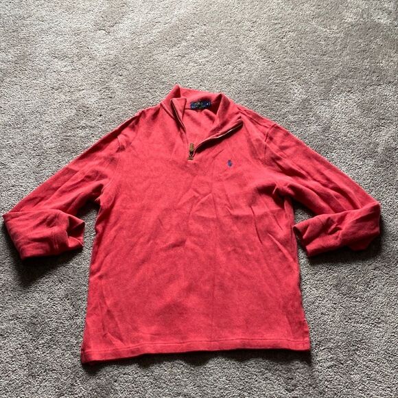 Polo Ralph Lauren Quarter Zip Cotton Sweater SIZE M - Picture 1 of 4
